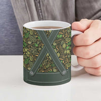 Lederhosen Oktoberfest Ceramic Mug Hops And Malt Pattern - Wonder Print Shop