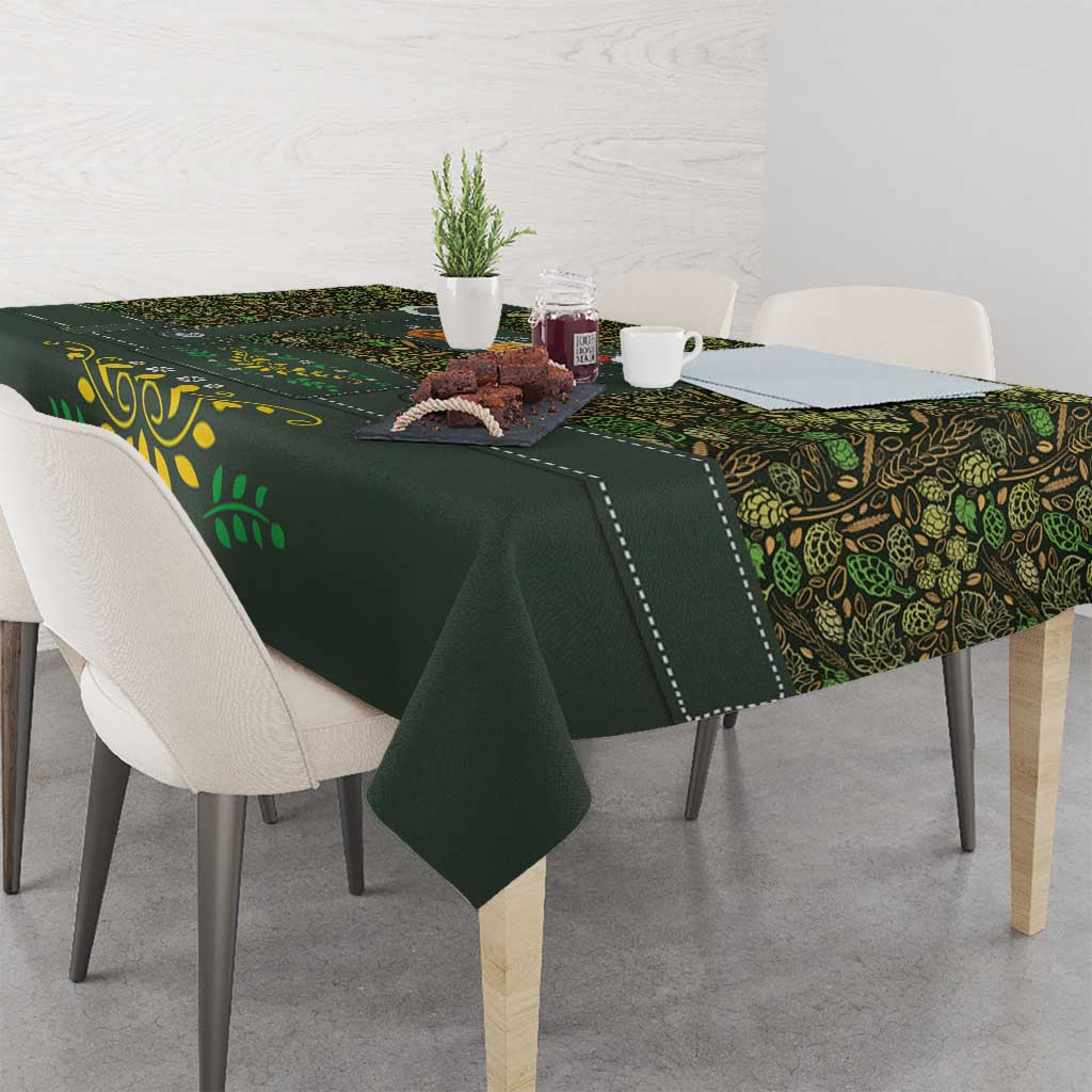 Lederhosen Oktoberfest Tablecloth Hops And Malt Pattern - Wonder Print Shop