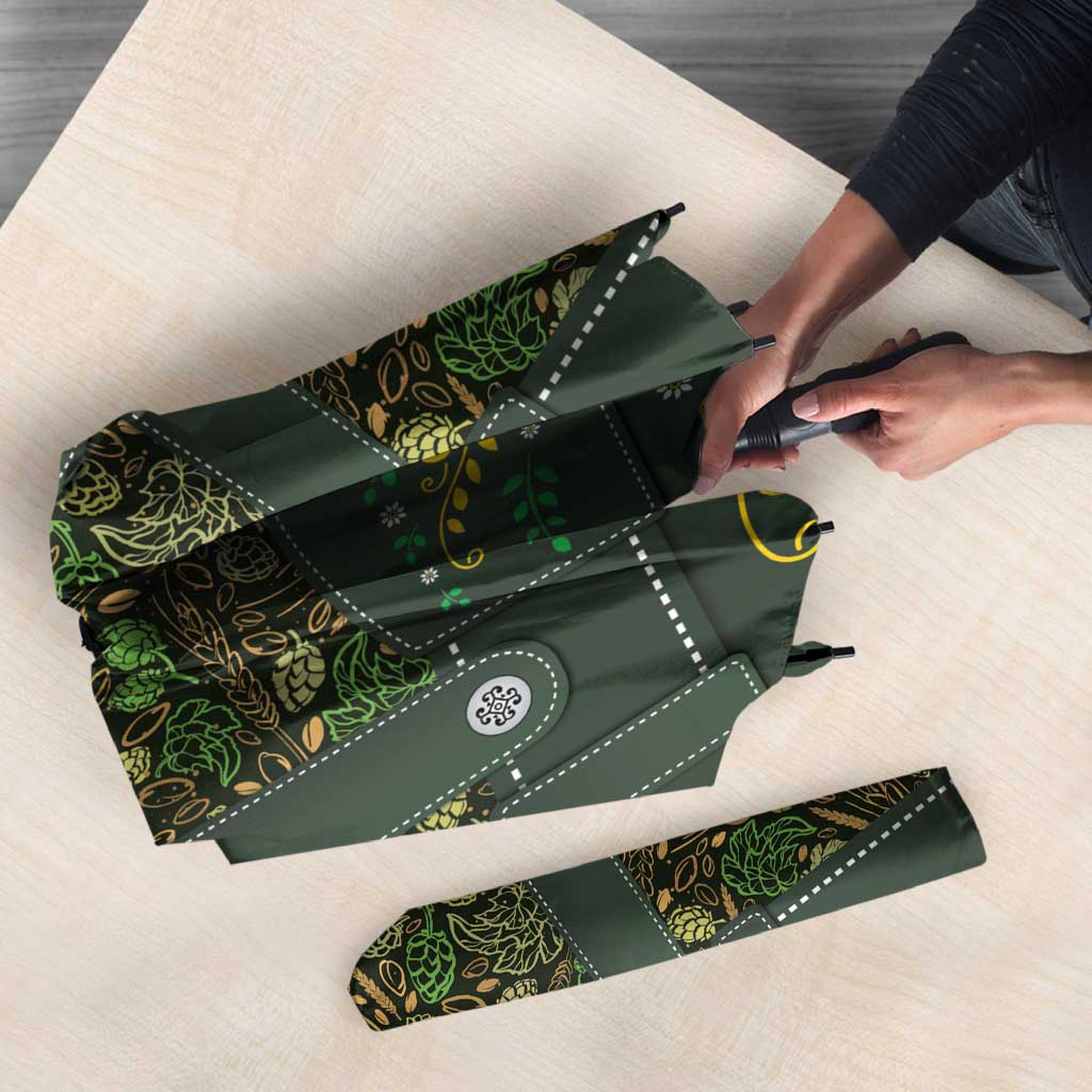 Lederhosen Oktoberfest Umbrella Hops And Malt Pattern - Wonder Print Shop