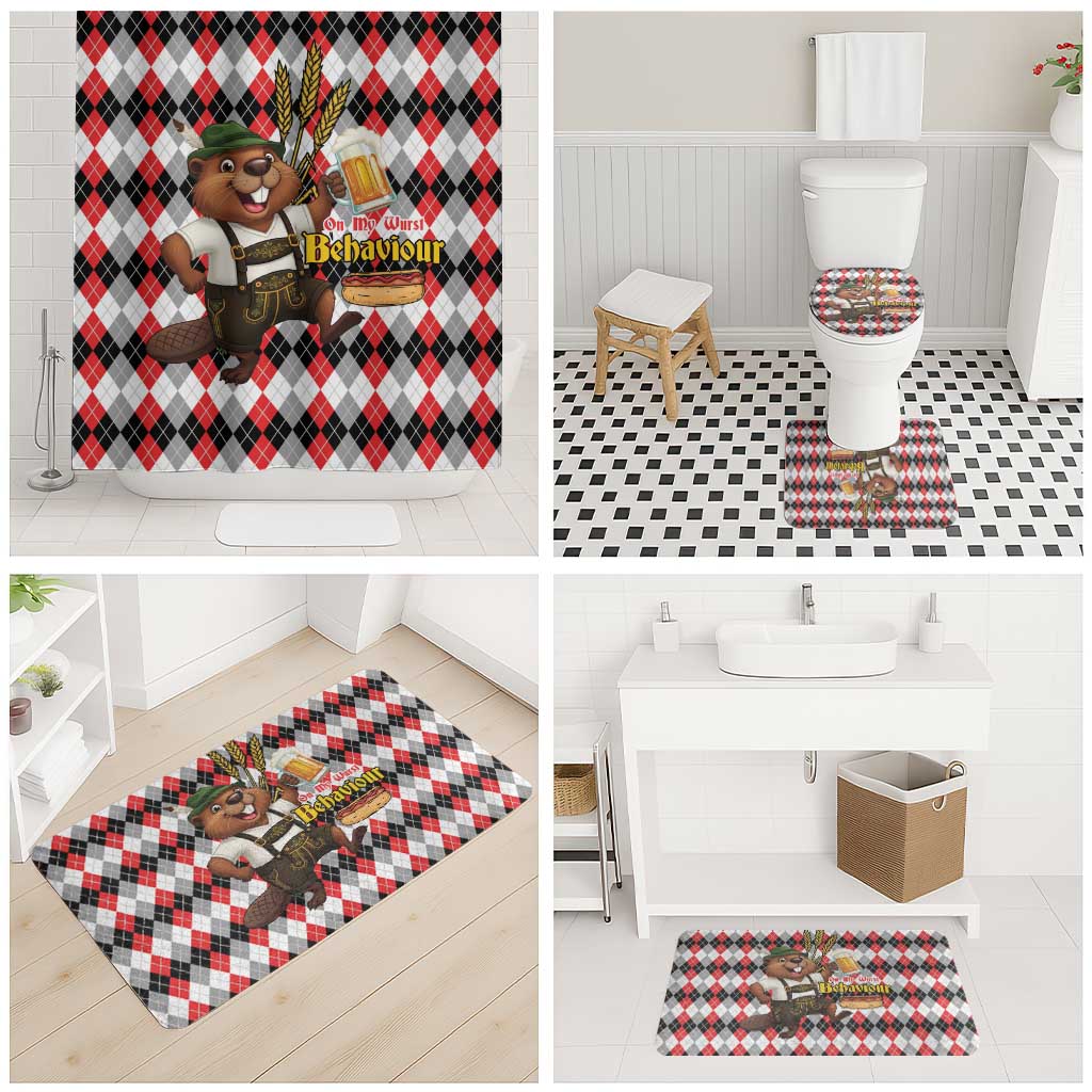 Oktoberfest Beaver Bathroom Set On My Wurst Behaviour - Wonder Print Shop