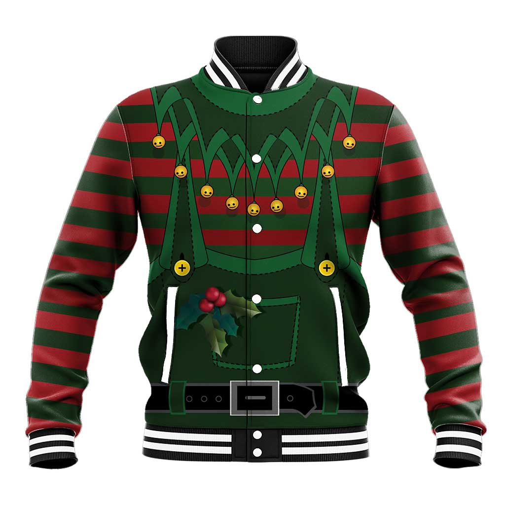 Christmas Elf Costume Baseball Jacket Santa’s Little Helper Outfit - Wonder Print Shop