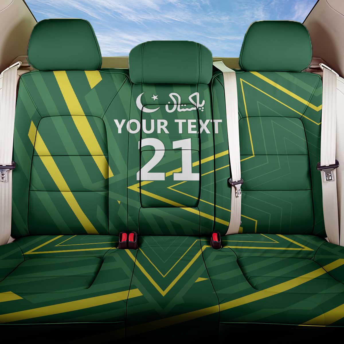 Pakistan Cricket Custom Back Car Seat Cover Shaheen Falcon Go Champions LT9 - Wonder Print Shop