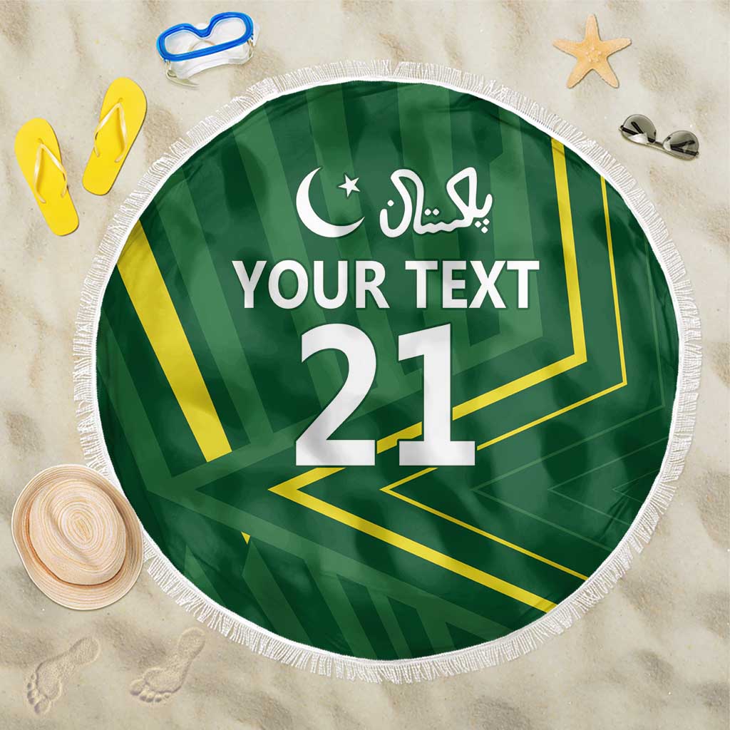 Pakistan Cricket Custom Beach Blanket Shaheen Falcon Go Champions LT9 - Wonder Print Shop