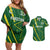 Pakistan Cricket Custom Couples Matching Off Shoulder Short Dress and Hawaiian Shirt Shaheen Falcon Go Champions LT9 - Wonder Print Shop