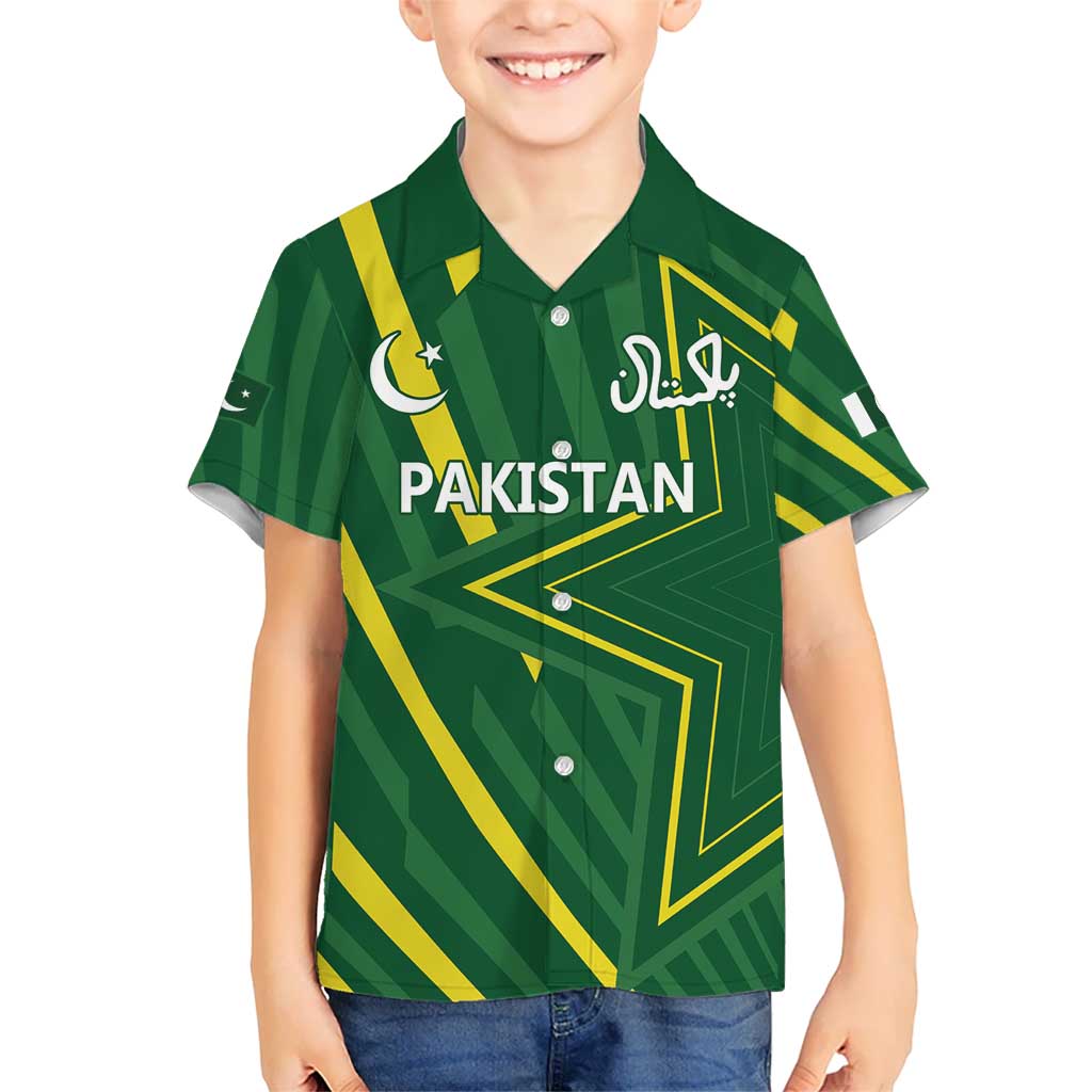 Pakistan Cricket Custom Kid Hawaiian Shirt Shaheen Falcon Go Champions - Wonder Print Shop