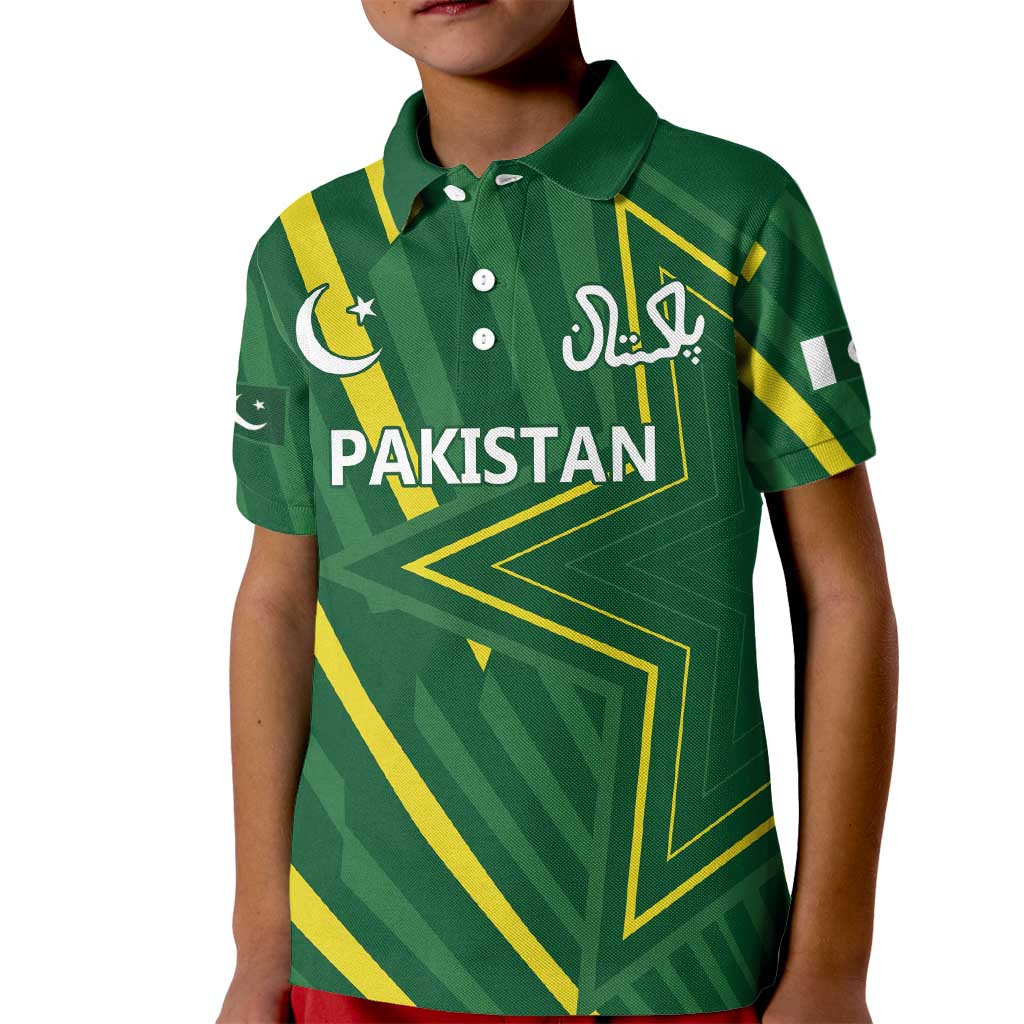 Pakistan Cricket Custom Kid Polo Shirt Shaheen Falcon Go Champions - Wonder Print Shop