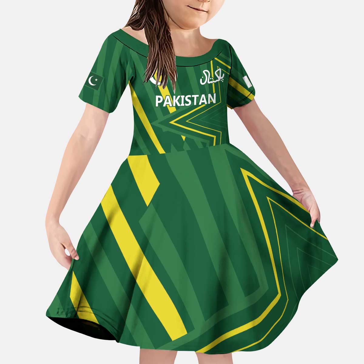 Pakistan Cricket Custom Kid Short Sleeve Dress Shaheen Falcon Go Champions - Wonder Print Shop