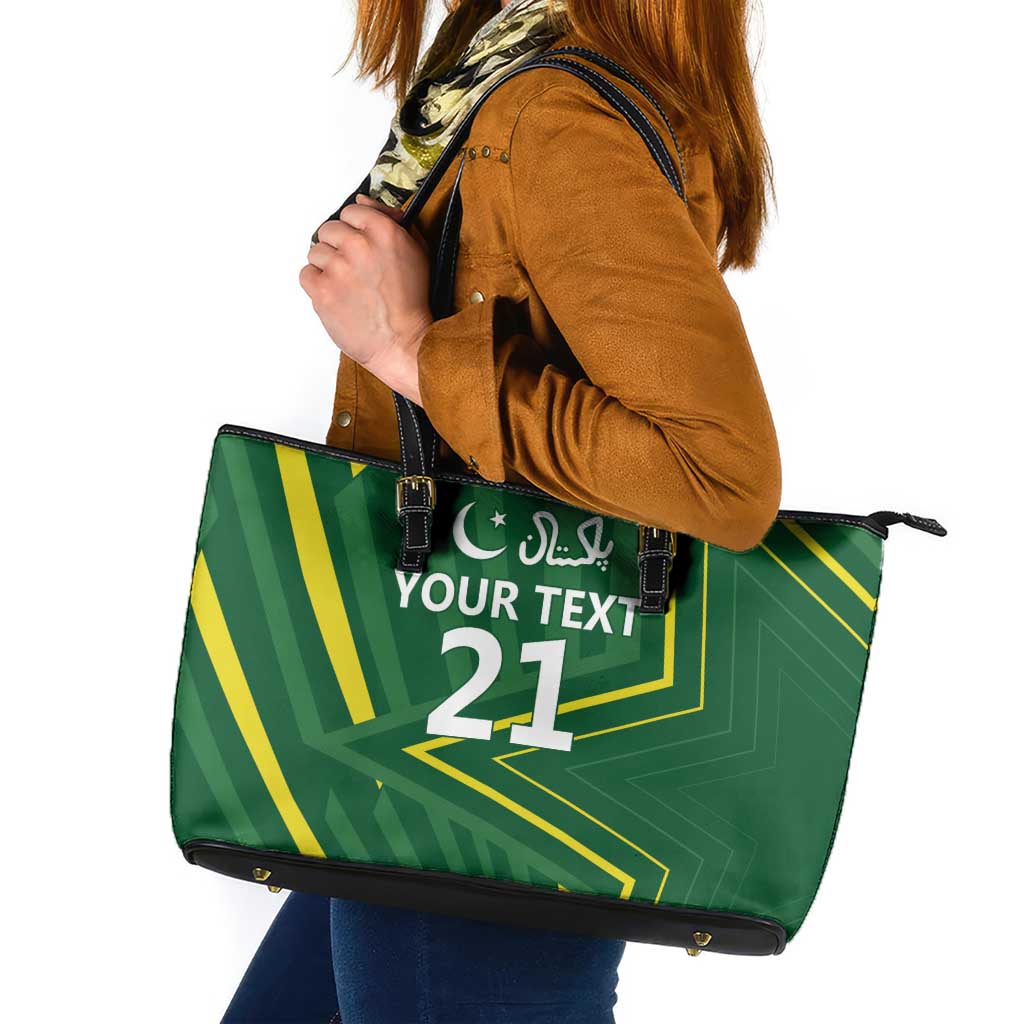 Pakistan Cricket Custom Leather Tote Bag Shaheen Falcon Go Champions - Wonder Print Shop