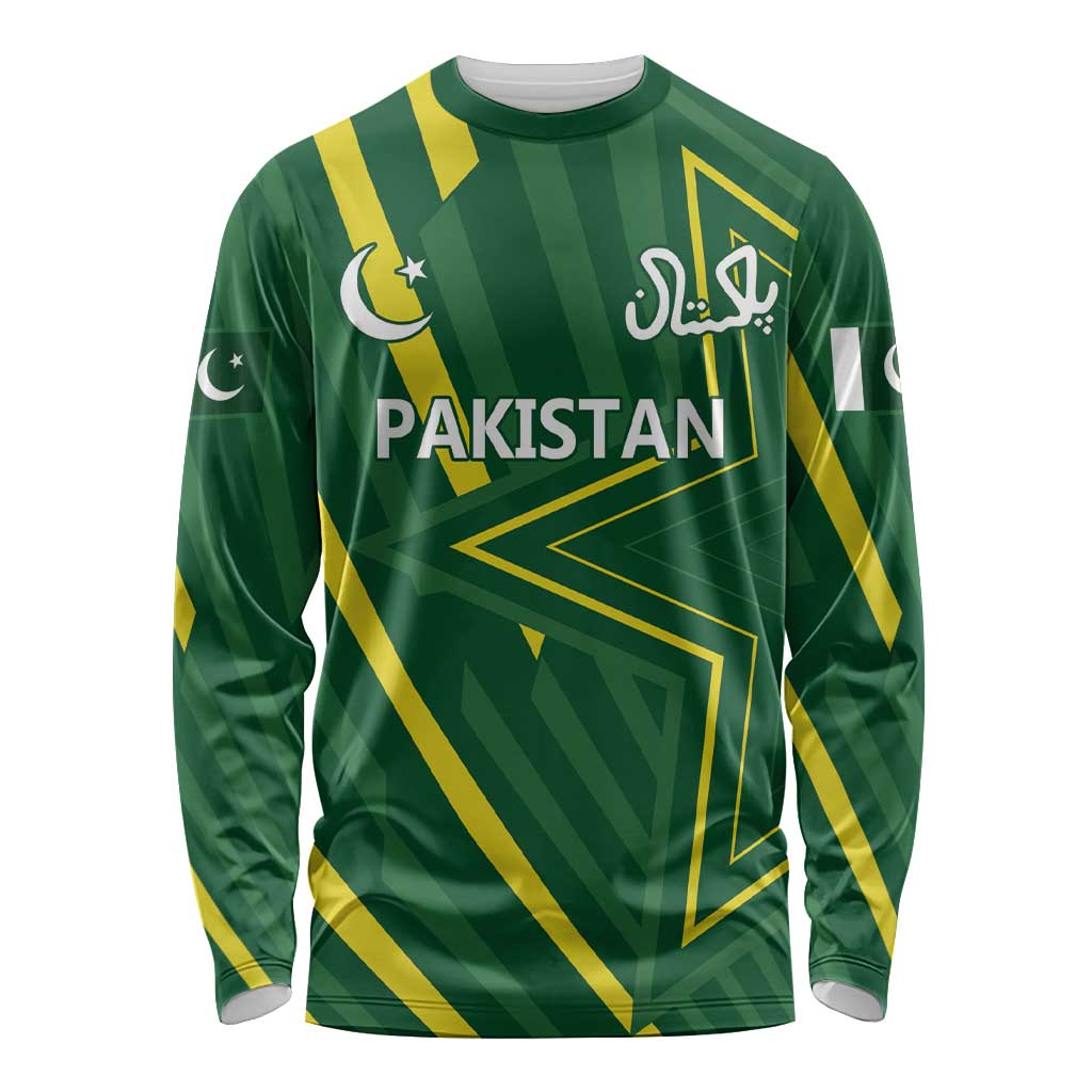 Pakistan Cricket Custom Long Sleeve Shirt Shaheen Falcon Go Champions - Wonder Print Shop