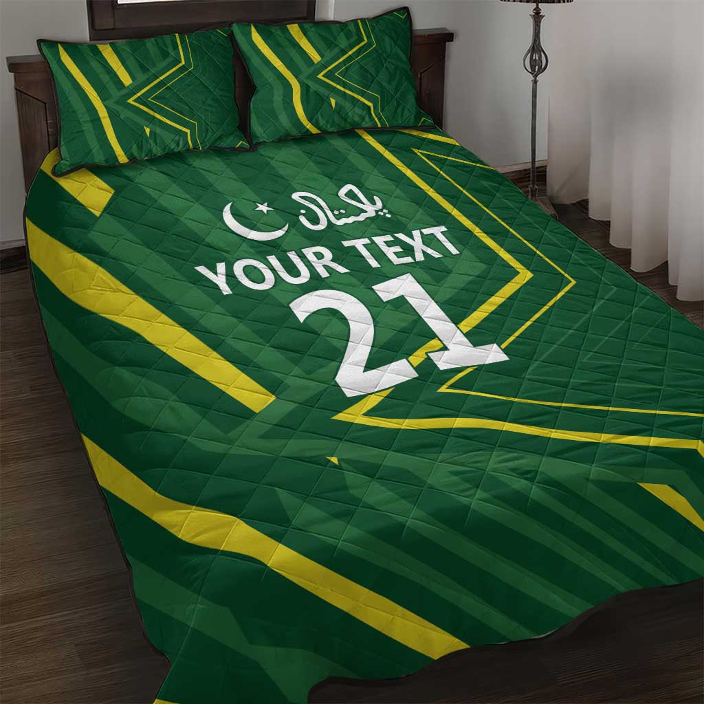 Pakistan Cricket Custom Quilt Bed Set Shaheen Falcon Go Champions