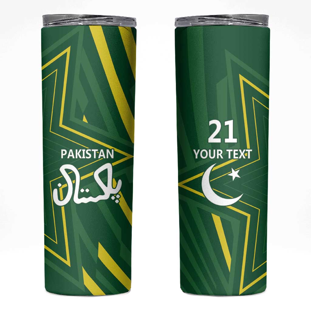 Pakistan Cricket Custom Skinny Tumbler Shaheen Falcon Go Champions