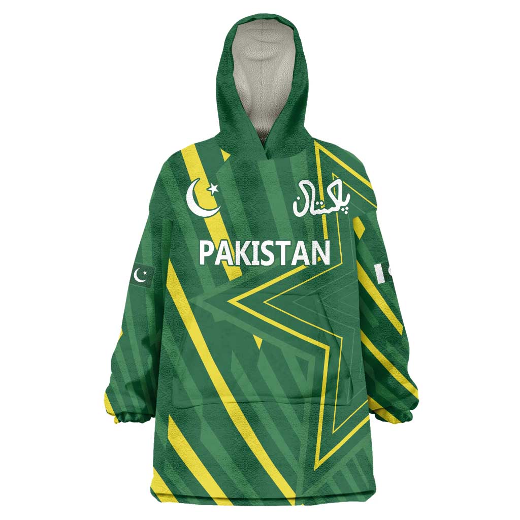 Pakistan Cricket Custom Wearable Blanket Hoodie Shaheen Falcon Go Champions