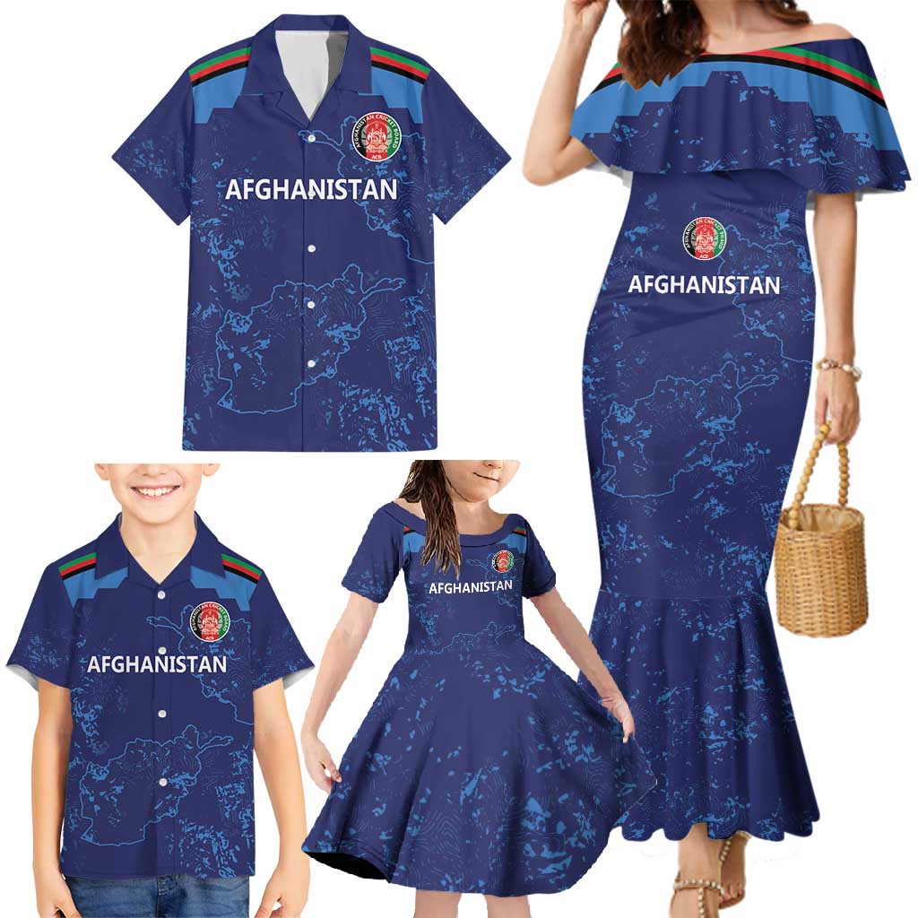 Afghan Atalans Cricket Custom Family Matching Mermaid Dress and Hawaiian Shirt Afghanistan Map with Sporty Style LT9 - Wonder Print Shop