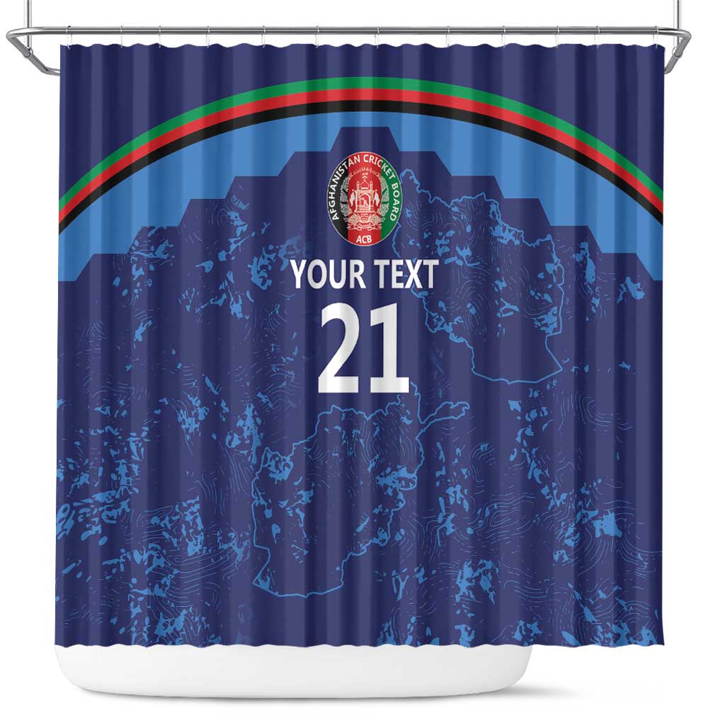 Afghan Atalans Cricket Custom Shower Curtain Afghanistan Map with Sporty Style