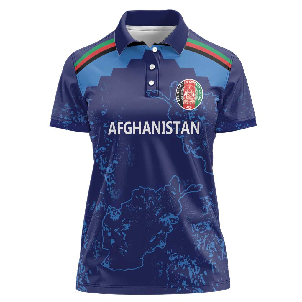 Afghan Atalans Cricket Custom Women Polo Shirt Afghanistan Map with Sporty Style - Wonder Print Shop