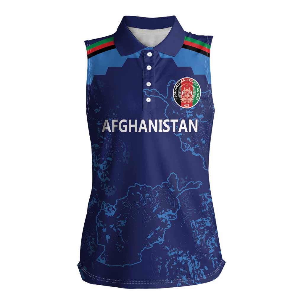 Afghan Atalans Cricket Custom Women Sleeveless Polo Shirt Afghanistan Map with Sporty Style - Wonder Print Shop