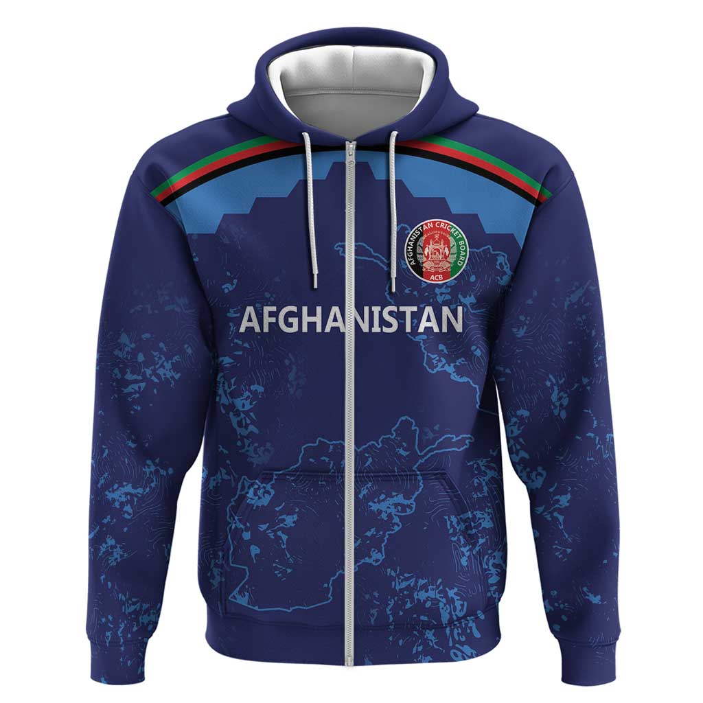 Afghan Atalans Cricket Custom Zip Hoodie Afghanistan Map with Sporty Style - Wonder Print Shop