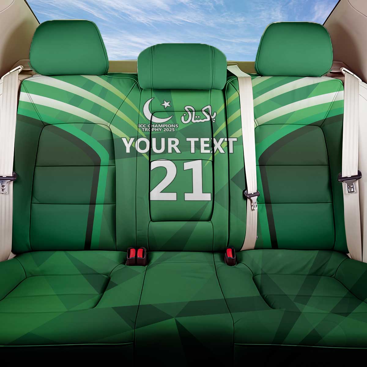 Pakistan Cricket Custom Back Car Seat Cover The Green Shirts with Sporty Pattern LT9 - Wonder Print Shop