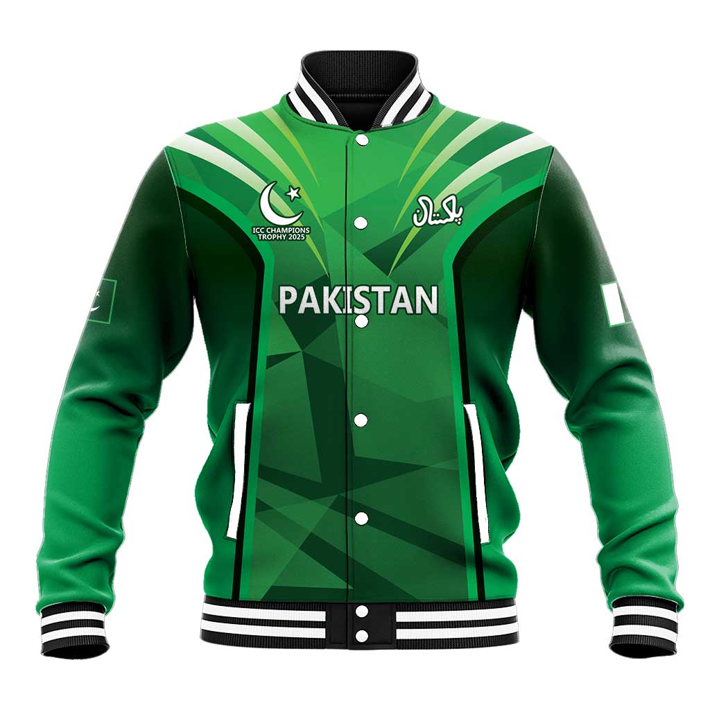 Pakistan Cricket Custom Baseball Jacket The Green Shirts with Sporty Pattern LT9 - Wonder Print Shop