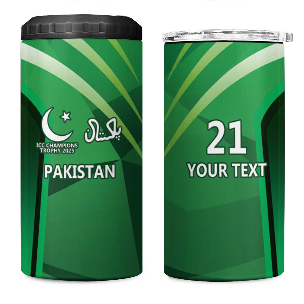 Pakistan Cricket Custom 4 in 1 Can Cooler Tumbler The Green Shirts with Sporty Pattern LT9 - Wonder Print Shop