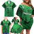 Pakistan Cricket Custom Family Matching Off Shoulder Short Dress and Hawaiian Shirt The Green Shirts with Sporty Pattern LT9 - Wonder Print Shop