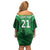 Pakistan Cricket Custom Family Matching Off Shoulder Short Dress and Hawaiian Shirt The Green Shirts with Sporty Pattern LT9 - Wonder Print Shop