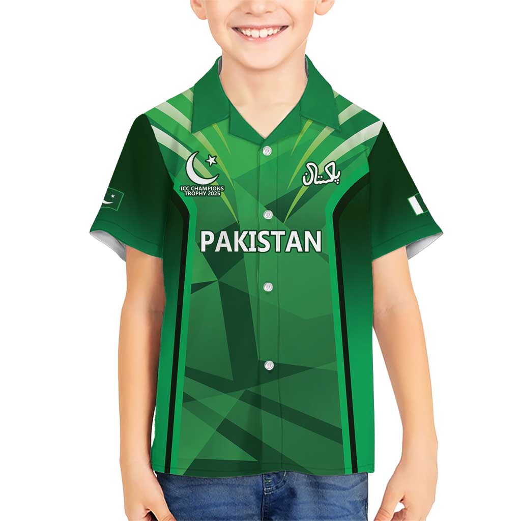 Pakistan Cricket Custom Kid Hawaiian Shirt The Green Shirts with Sporty Pattern - Wonder Print Shop