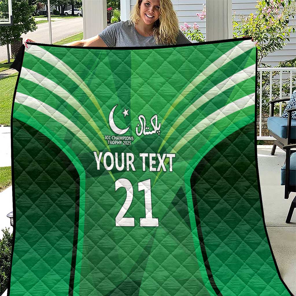 Pakistan Cricket Custom Quilt The Green Shirts with Sporty Pattern