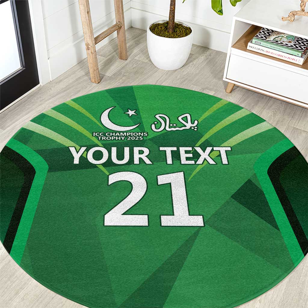 Pakistan Cricket Custom Round Carpet The Green Shirts with Sporty Pattern