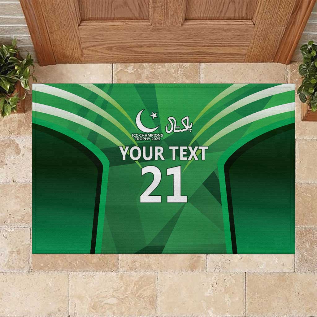 Pakistan Cricket Custom Rubber Doormat The Green Shirts with Sporty Pattern