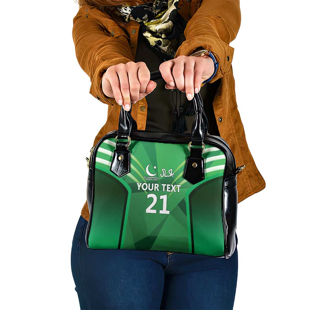 Pakistan Cricket Custom Shoulder Handbag The Green Shirts with Sporty Pattern