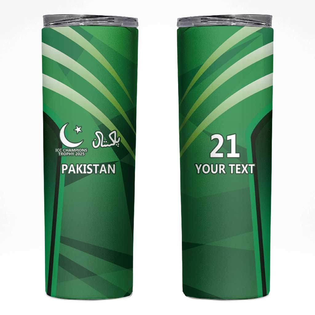 Pakistan Cricket Custom Skinny Tumbler The Green Shirts with Sporty Pattern