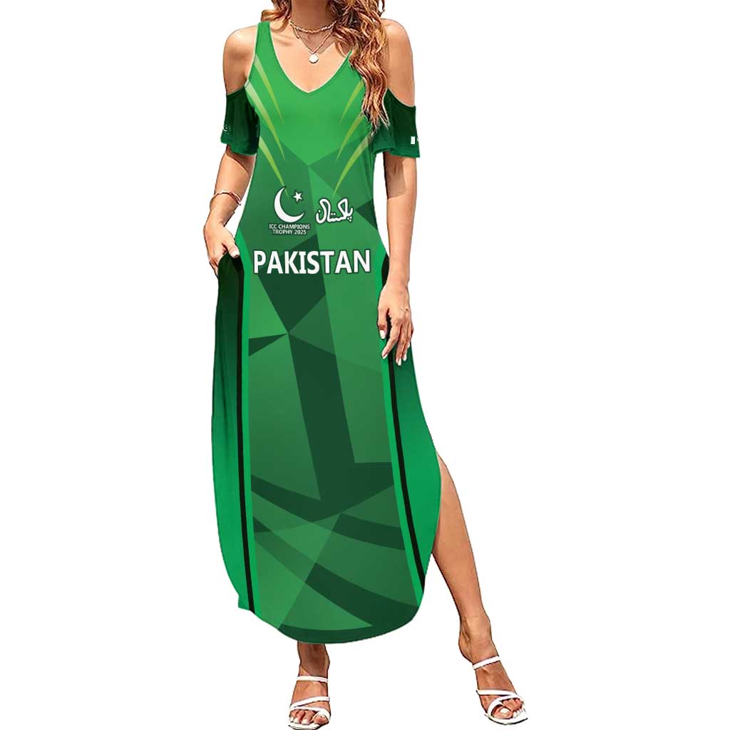 Pakistan Cricket Custom Summer Maxi Dress The Green Shirts with Sporty Pattern