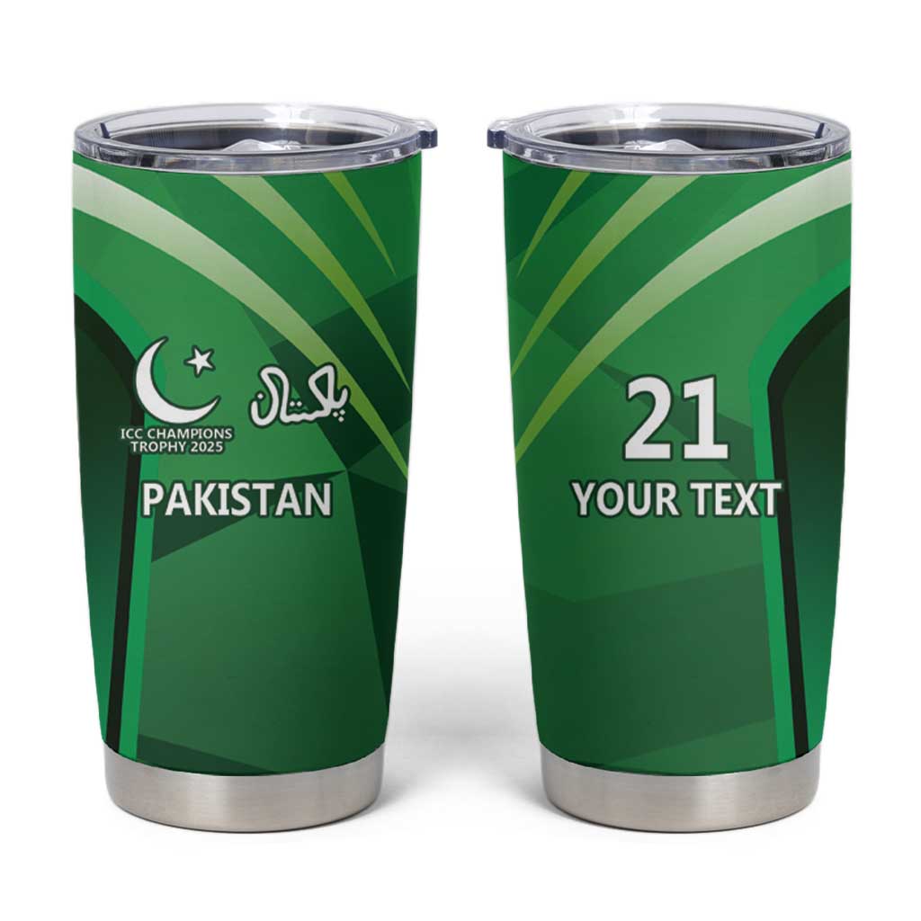 Pakistan Cricket Custom Tumbler Cup The Green Shirts with Sporty Pattern