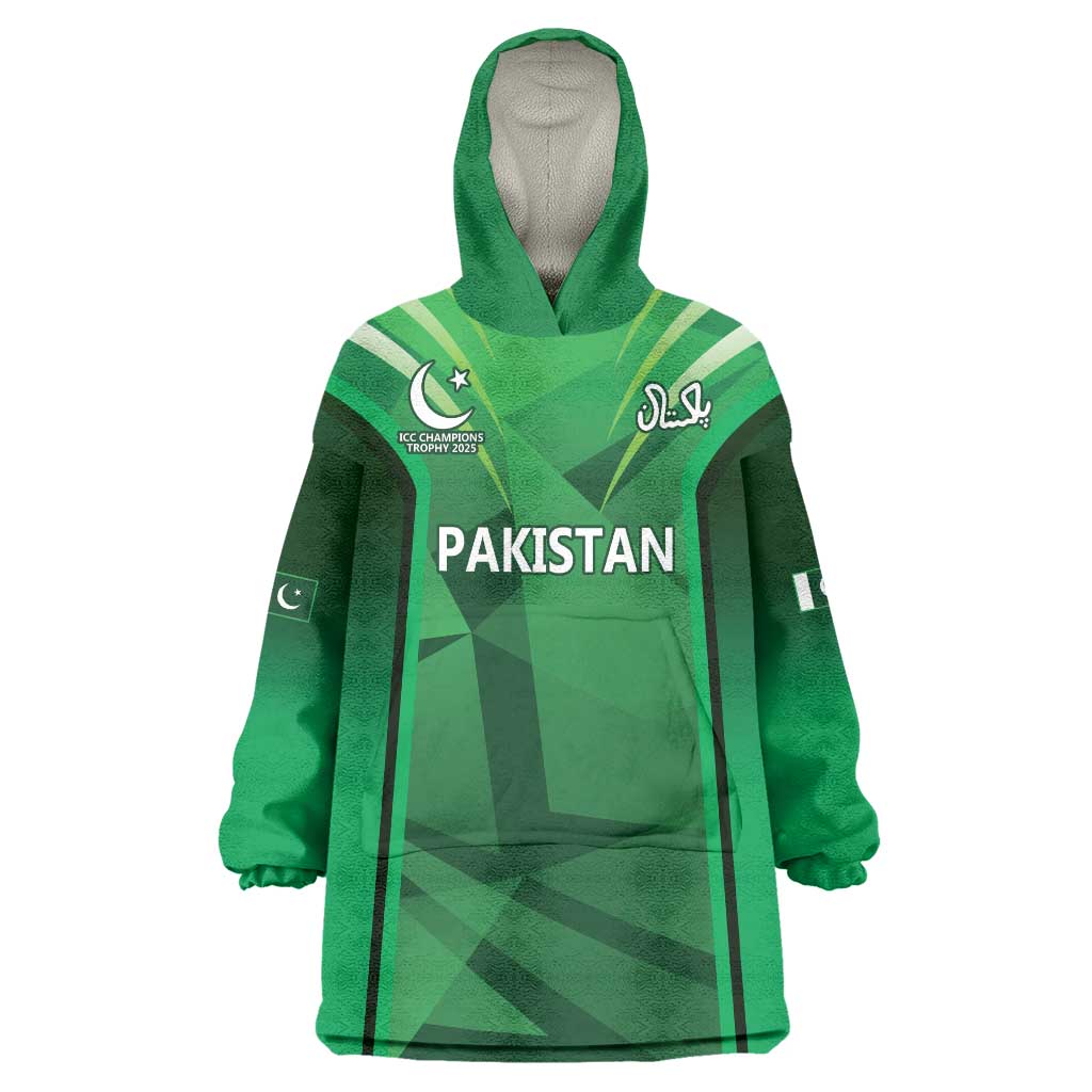 Pakistan Cricket Custom Wearable Blanket Hoodie The Green Shirts with Sporty Pattern