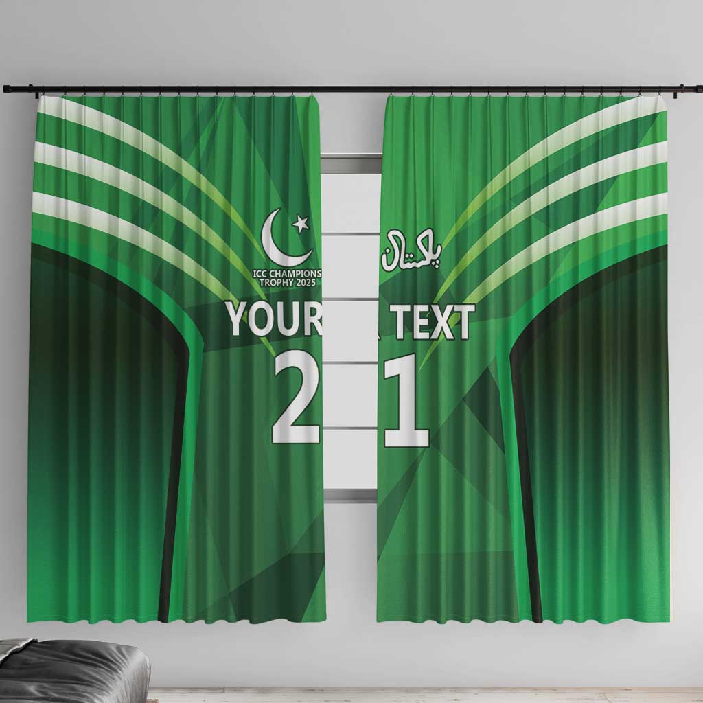 Pakistan Cricket Custom Window Curtain The Green Shirts with Sporty Pattern