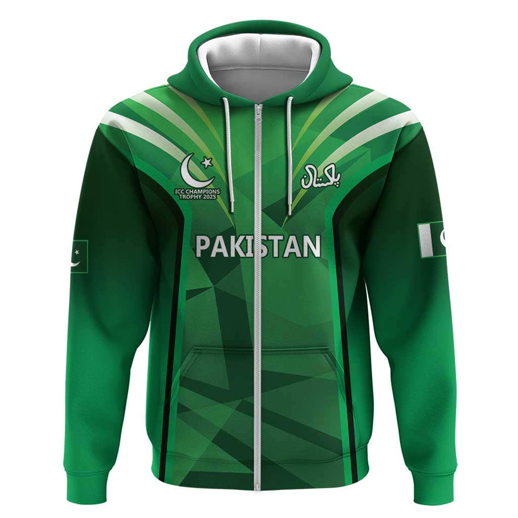 Pakistan Cricket Custom Zip Hoodie The Green Shirts with Sporty Pattern