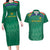 South Africa Cricket Custom Couples Matching Long Sleeve Bodycon Dress and Hawaiian Shirt Proteas Green LT9 - Wonder Print Shop