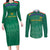 South Africa Cricket Custom Couples Matching Long Sleeve Bodycon Dress and Long Sleeve Button Shirt Proteas Green LT9 - Wonder Print Shop