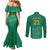 South Africa Cricket Custom Couples Matching Mermaid Dress and Long Sleeve Button Shirt Proteas Green