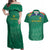 South Africa Cricket Custom Couples Matching Off Shoulder Maxi Dress and Hawaiian Shirt Proteas Green LT9 - Wonder Print Shop