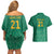 South Africa Cricket Custom Couples Matching Off Shoulder Short Dress and Hawaiian Shirt Proteas Green LT9 - Wonder Print Shop