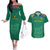 South Africa Cricket Custom Couples Matching Off The Shoulder Long Sleeve Dress and Hawaiian Shirt Proteas Green LT9 - Wonder Print Shop