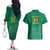 South Africa Cricket Custom Couples Matching Off The Shoulder Long Sleeve Dress and Hawaiian Shirt Proteas Green LT9 - Wonder Print Shop