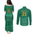 South Africa Cricket Custom Couples Matching Puletasi and Long Sleeve Button Shirt Proteas Green LT9 - Wonder Print Shop