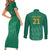 South Africa Cricket Custom Couples Matching Short Sleeve Bodycon Dress and Long Sleeve Button Shirt Proteas Green LT9 - Wonder Print Shop