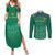 South Africa Cricket Custom Couples Matching Summer Maxi Dress and Long Sleeve Button Shirt Proteas Green LT9 - Wonder Print Shop