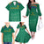 South Africa Cricket Custom Family Matching Off The Shoulder Long Sleeve Dress and Hawaiian Shirt Proteas Green - Wonder Print Shop