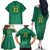 South Africa Cricket Custom Family Matching Off The Shoulder Long Sleeve Dress and Hawaiian Shirt Proteas Green - Wonder Print Shop