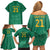 South Africa Cricket Custom Family Matching Off Shoulder Short Dress and Hawaiian Shirt Proteas Green LT9 - Wonder Print Shop